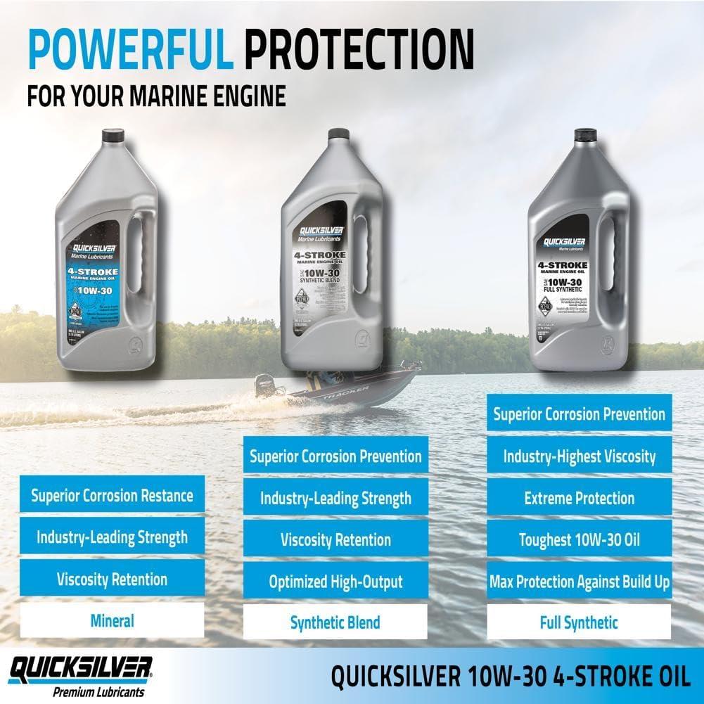 imageQuicksilver 10W30 4Stroke Full Synthetic Marine Engine Oil 1 Quart