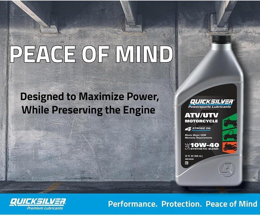 imageQuicksilver 10W40 Synthetic Blend ATV UTV Motorcycle Oil 1 Quart