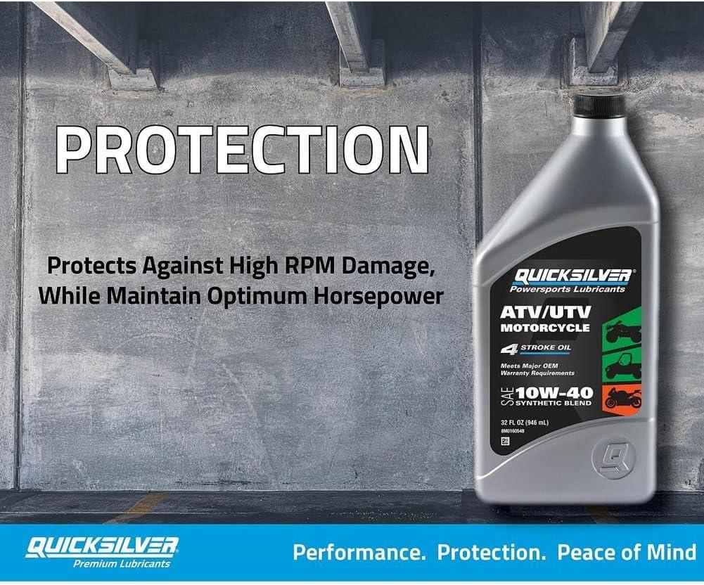 imageQuicksilver 10W40 Synthetic Blend ATV UTV Motorcycle Oil 1 Quart