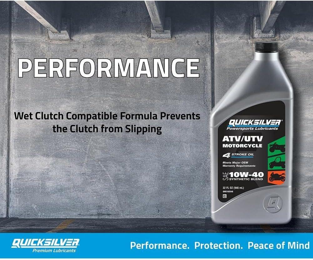 imageQuicksilver 10W40 Synthetic Blend ATV UTV Motorcycle Oil 1 Quart