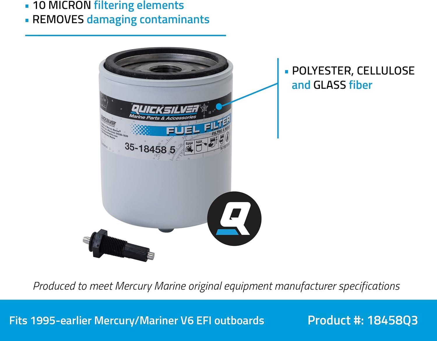 imageQuicksilver 18458Q3 Water Separating Fuel Filter Kit with Black Water Warning Sensor
