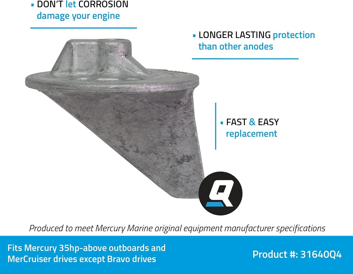 imageQuicksilver 31640Q4 Aluminum Trim Tab Anode  Mercury or Mariner Outboards and MerCruiser Stern Drives Unspecified