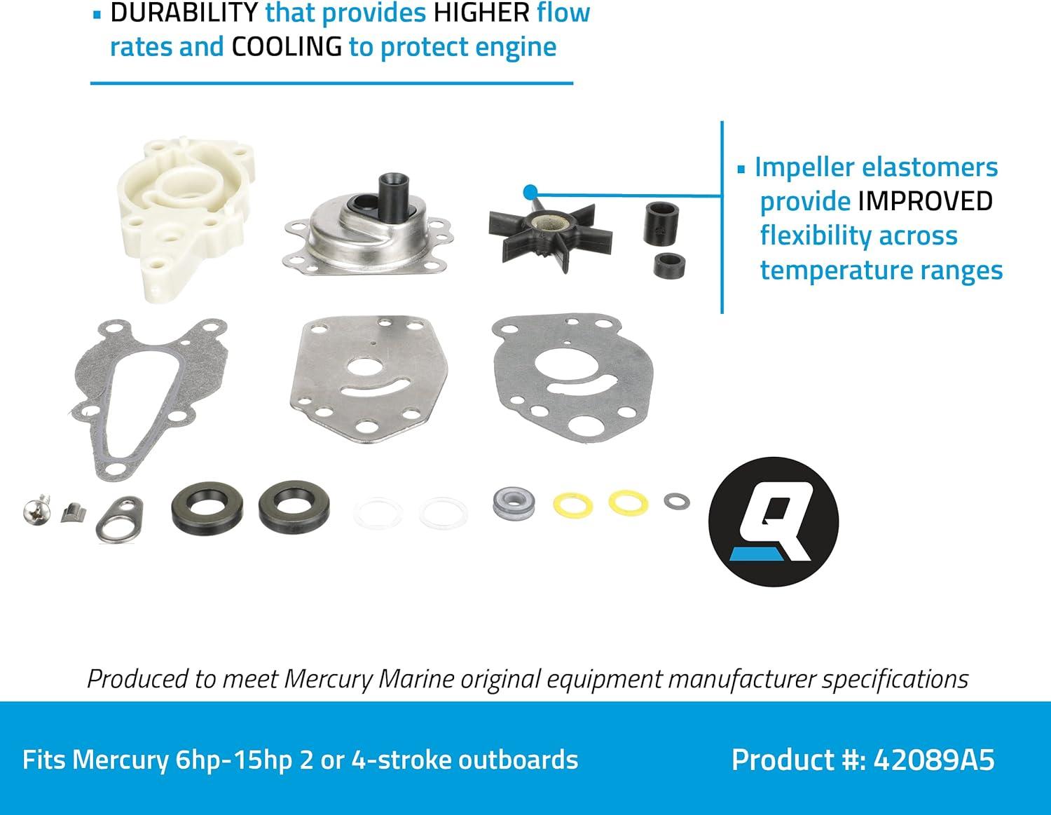 imageQuicksilver 42089A5 Water Pump Repair Kit for Mercury or Mariner 615hp 2Stroke ampamp 4Stroke Outboards