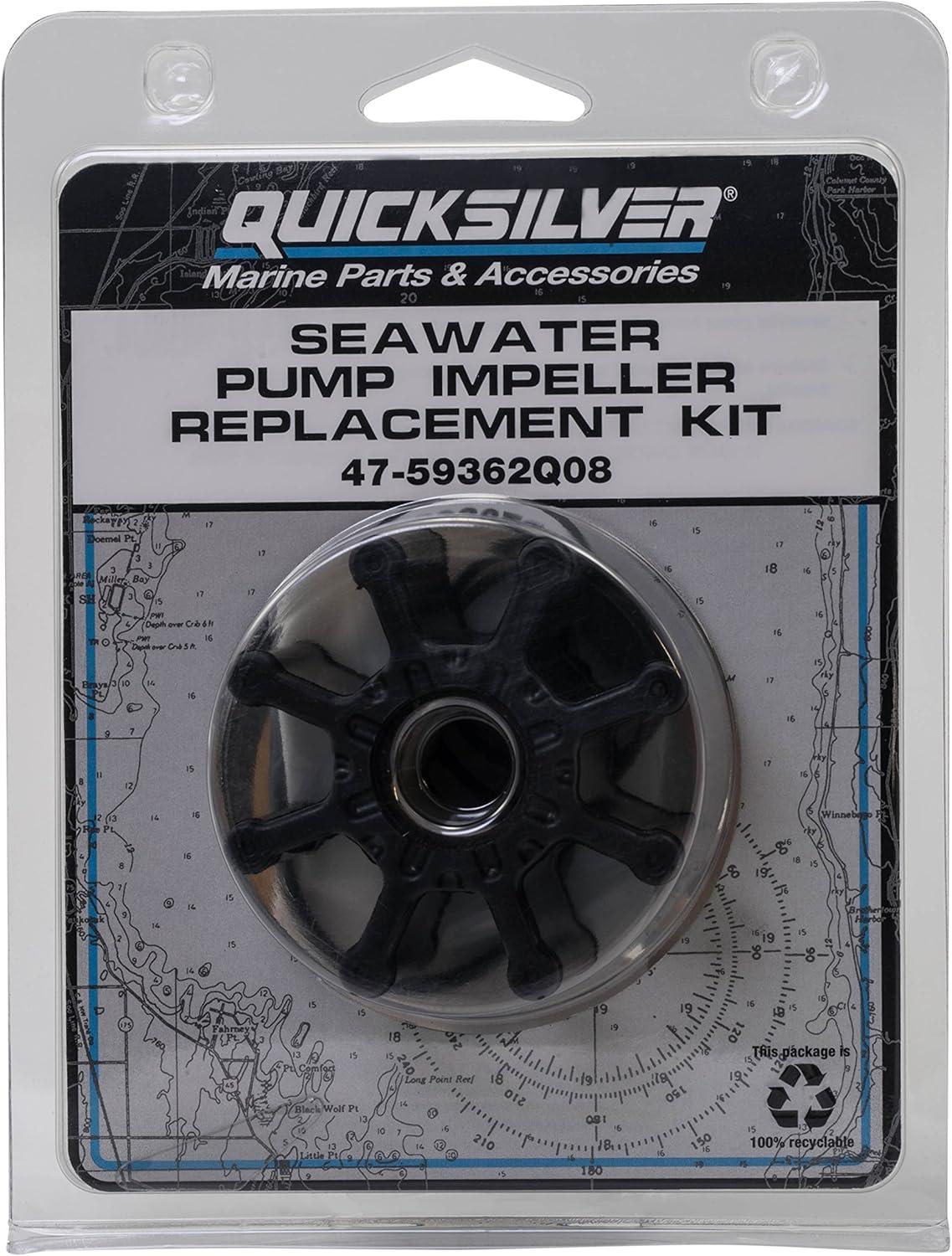 imageQuicksilver 59362Q08 Sea Water Pump Impeller Replacement Kit for Bravo I II and III with TwoPiece Pump Body