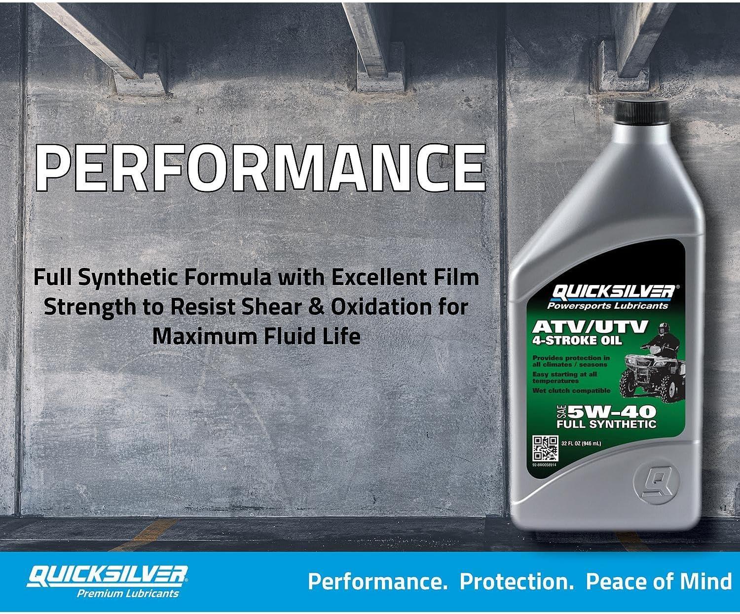 imageQuicksilver 5W40 Full Synthetic 4Stroke ATV Engine Oil 1 Quart