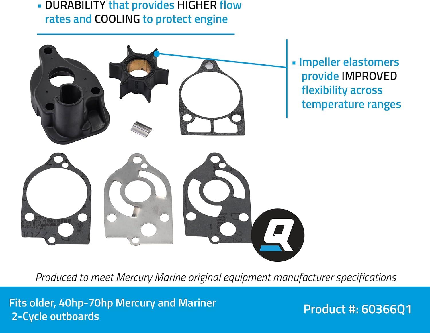 imageQuicksilver 60366Q1 Upper Water Pump Repair Kit for Older Mercury and Mariner 4070 Hp 2Cycle Outboards