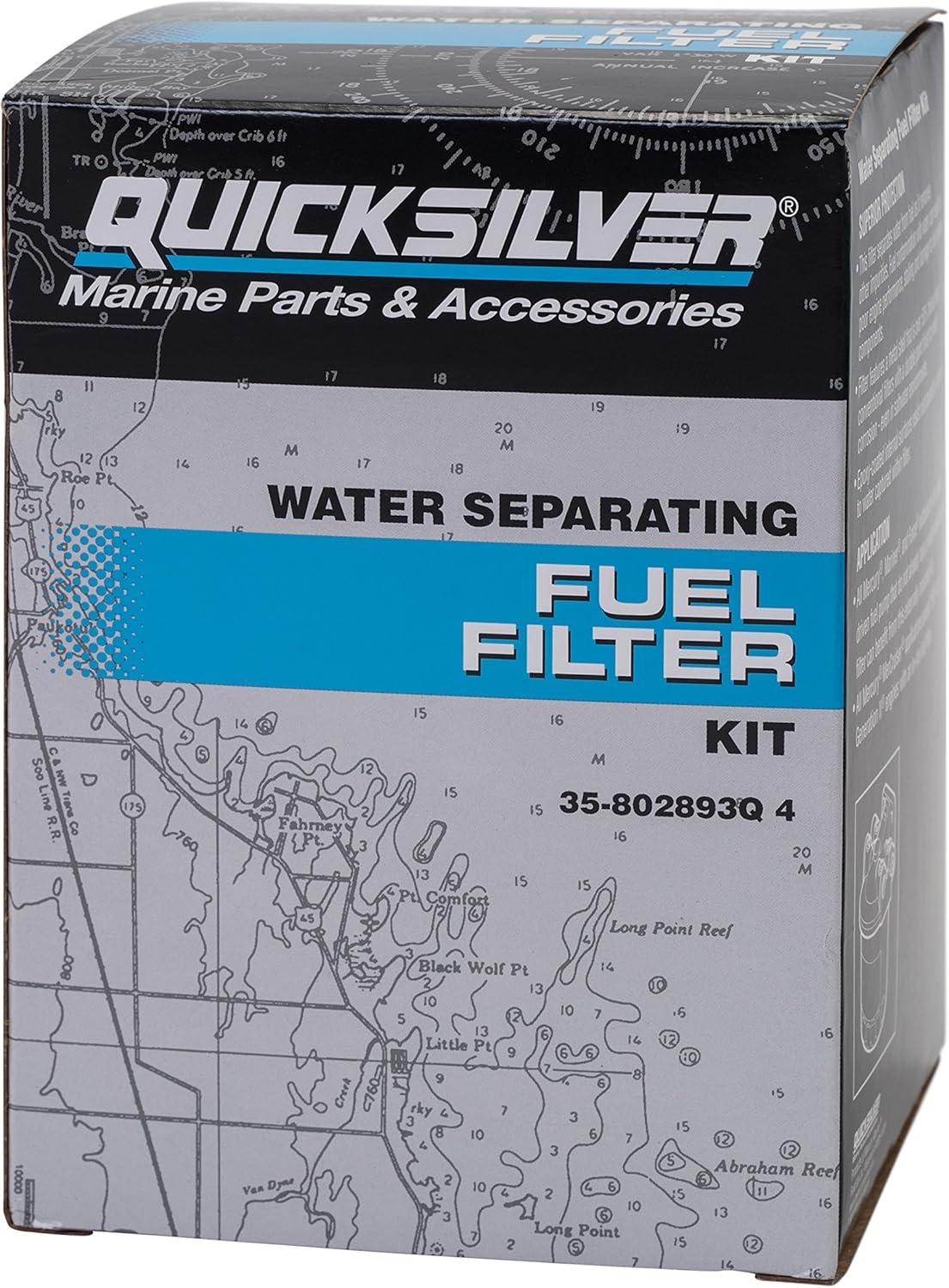 imageQuicksilver 802893Q4 Water Separating Fuel Filter Kit for Mercury and Mariner Outboards and MerCruiser Sterndrive and Inboard Engines