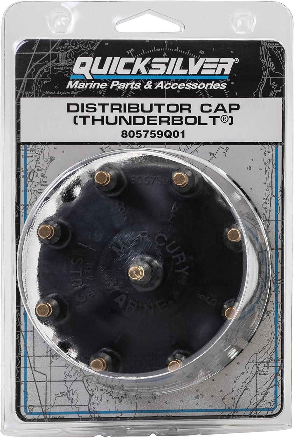 imageQuicksilver 805759Q01 Distributor Cap for Marinized V8 Engines by General Motors wThunderbolt IV and V HEI Ignition Systems
