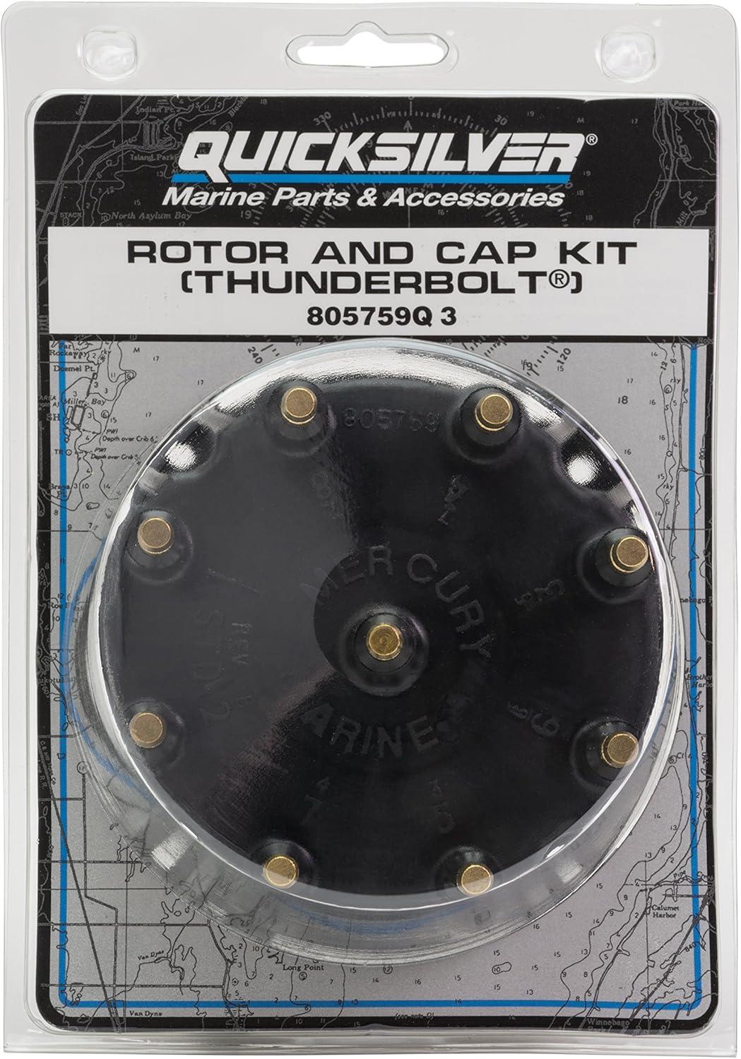 imageQuicksilver 805759Q3 Distributor Cap Kit for Marinized V8 Engines by General Motors wThunderbolt IV and V HEI Ignition Systems