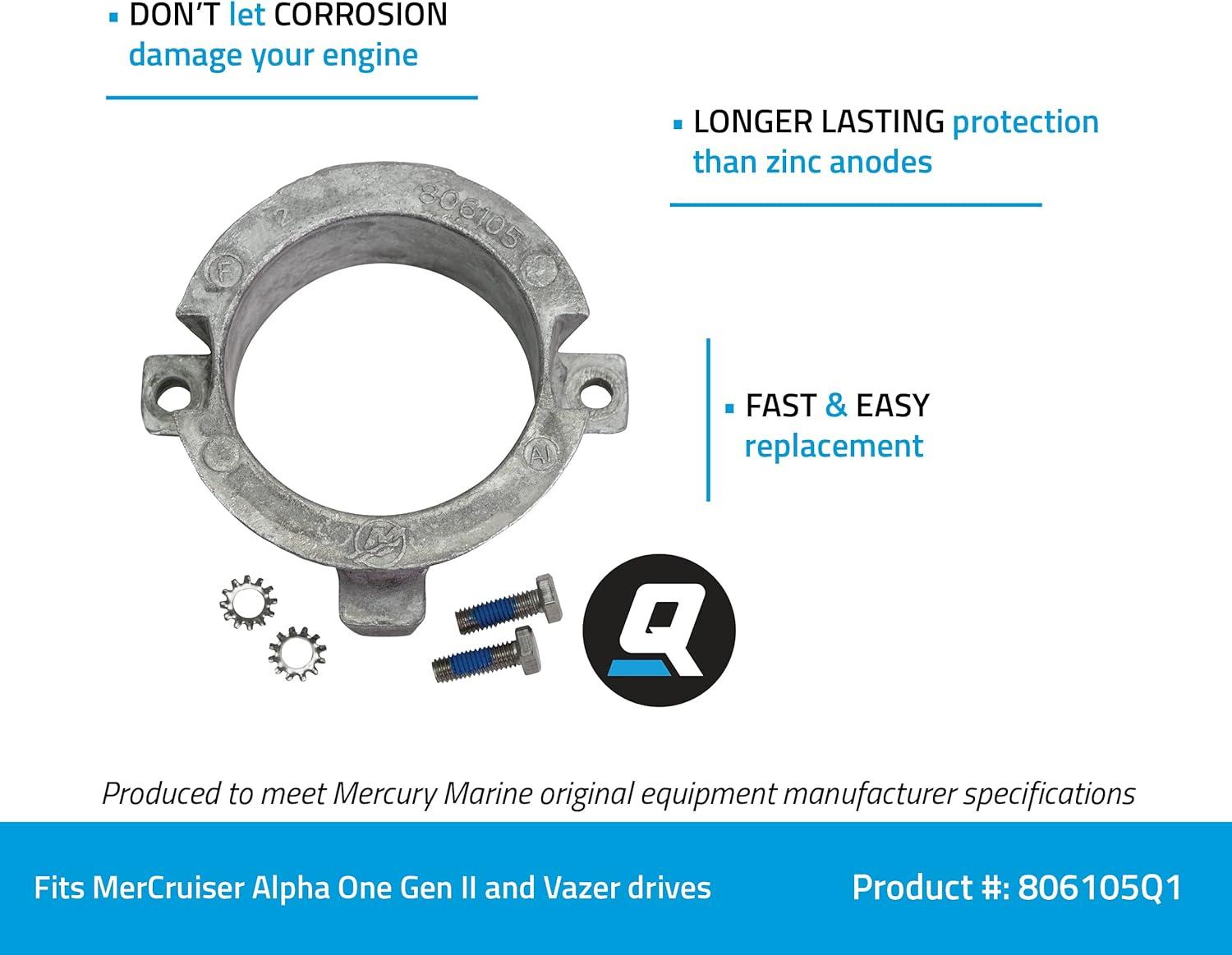 imageQuicksilver 806105Q1 Aluminum Bearing Carrier Anode for MerCruiser Alpha One Gen II and Vazer Drives