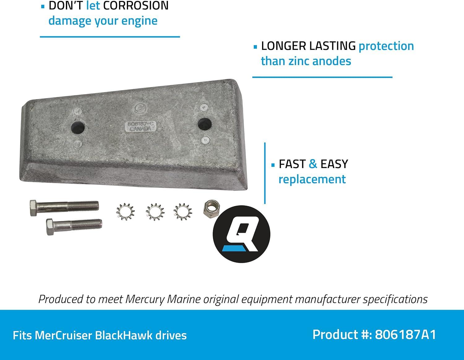 imageQuicksilver 806187A1 Aluminum Anode for MerCruiser BlackHawk Drives