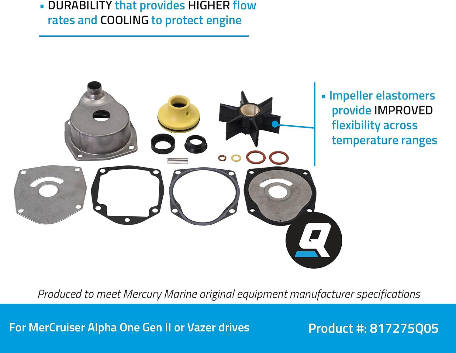 imageQuicksilver 817275Q05 Upper Water Pump Repair Kit for MerCruiser Alpha One Gen II Drives and Vazer Drives