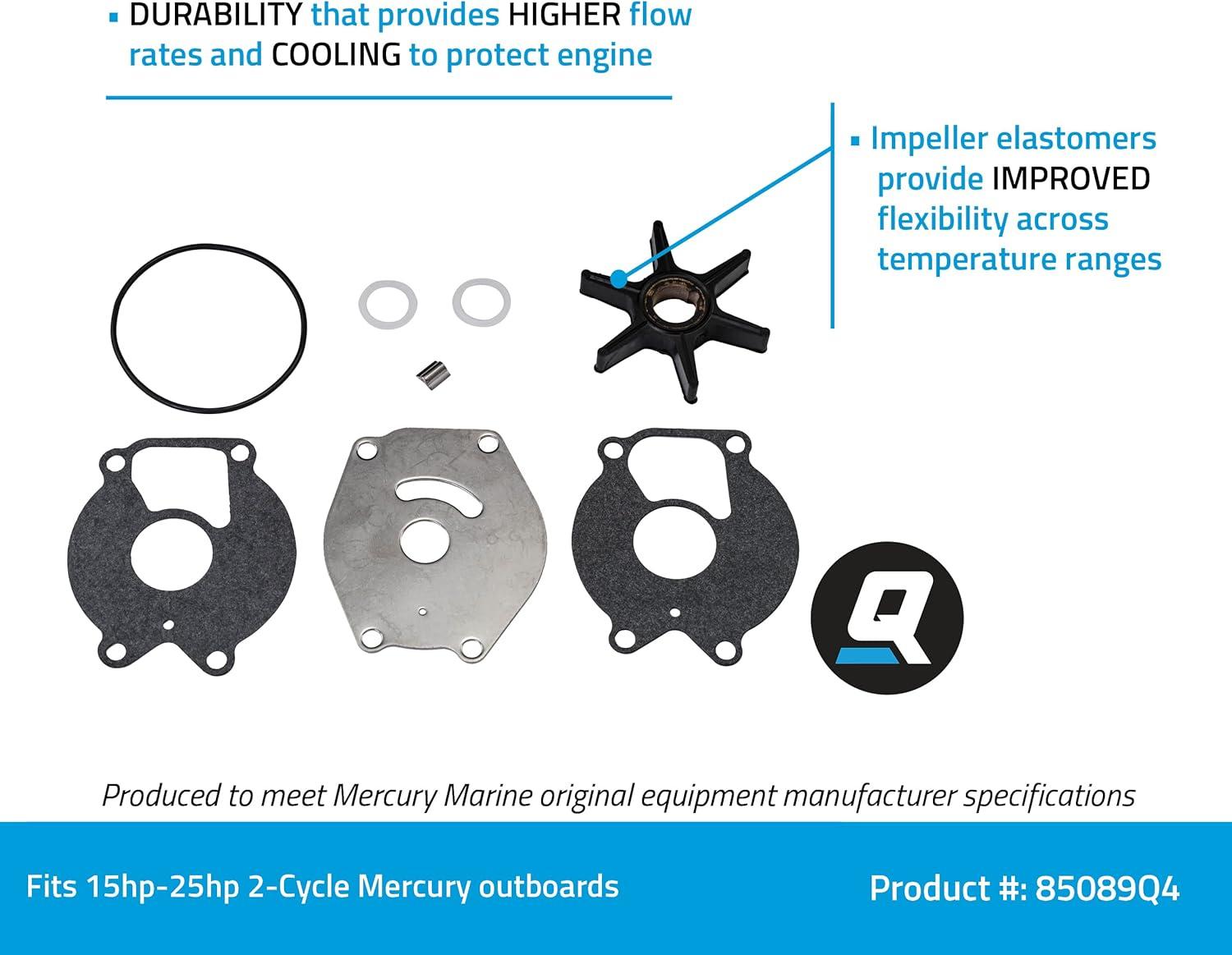 imageQuicksilver 85089Q4 Water Pump Repair Kit for Mercury and Mariner Outboards 1525 Hp 2Cycle Outboards