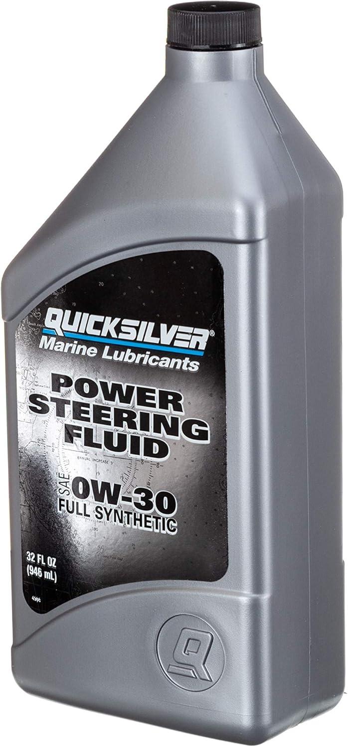 imageQuicksilver 858077Q01 Power Steering Fluid SAE 0W30 Full Synthetic  32 Oz Bottle
