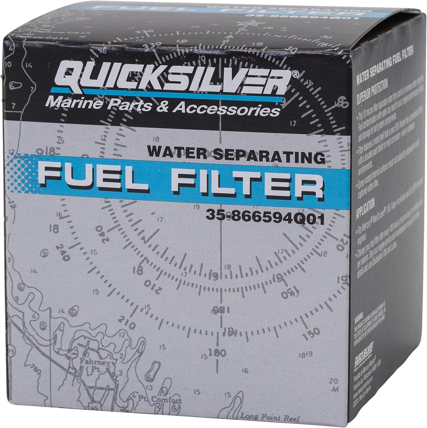 imageQuicksilver 866594Q01 Water Separating Fuel Filter for Select MerCruiser Vazer and 30L MPI EC Engines