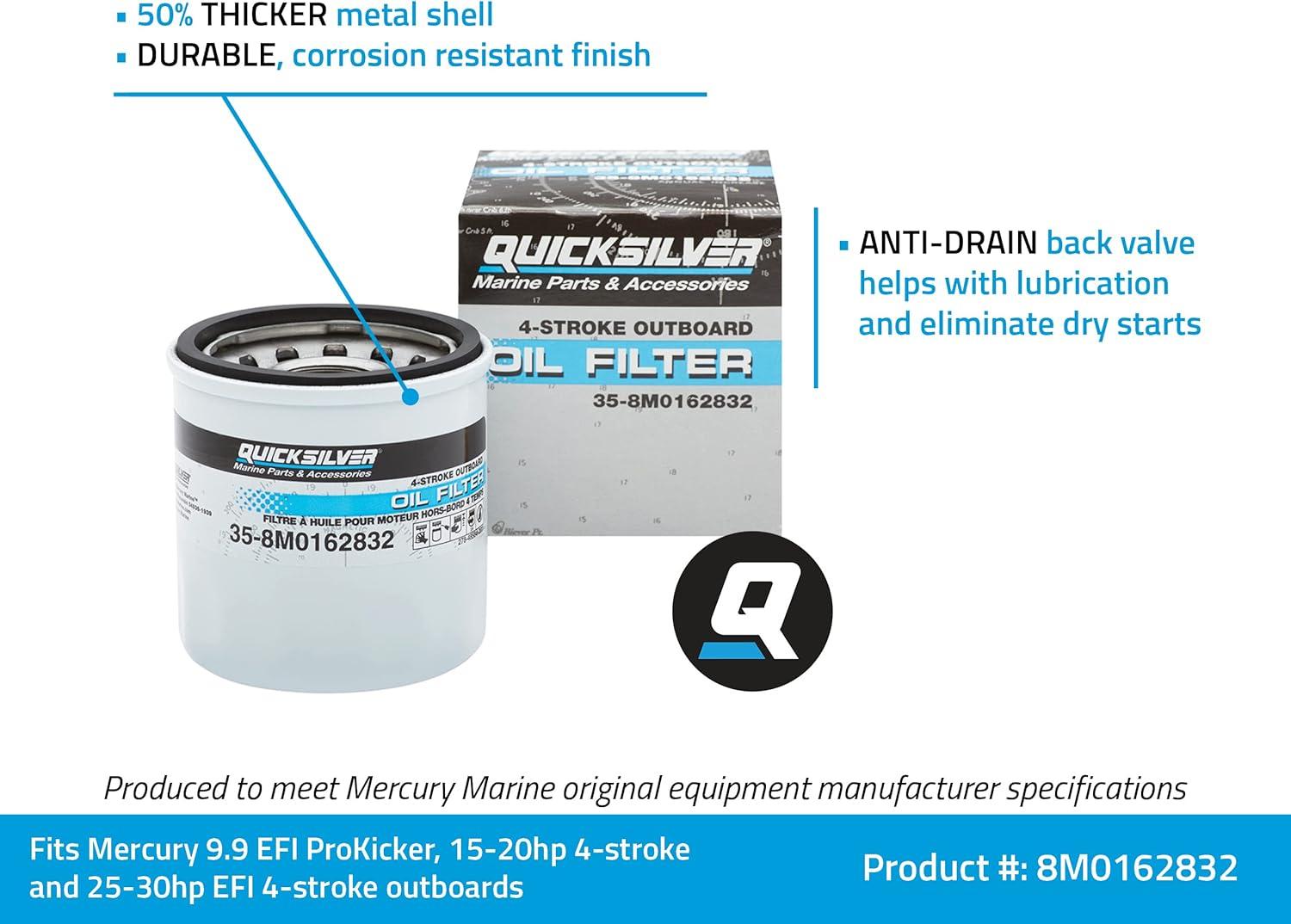 imageQuicksilver 877761Q01 Oil Filter for Select Mercury and Mariner 75115hp Outboards and 150hp EFI 4Stroke Outboards9930HP