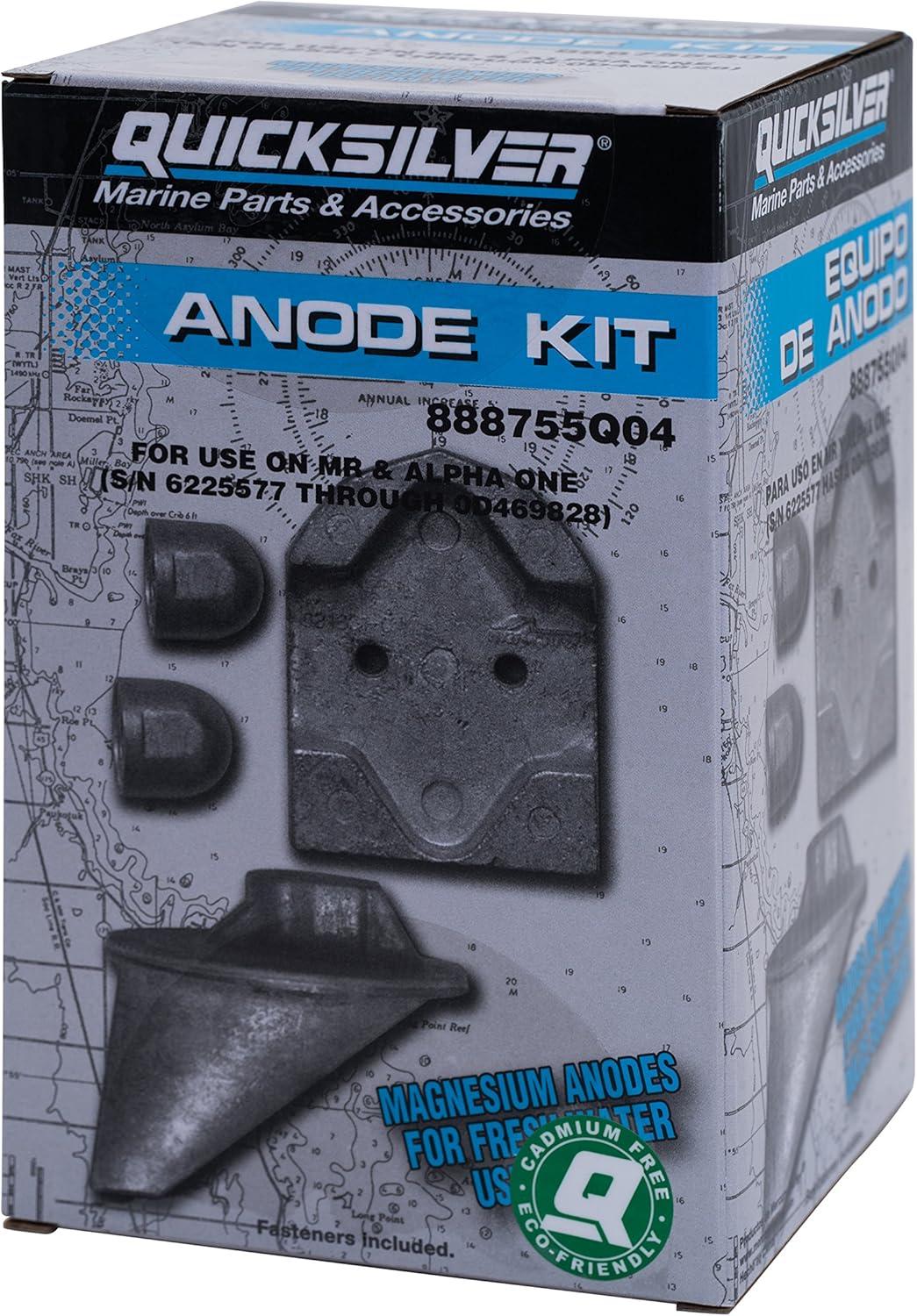 imageQuicksilver 888755Q04 Magnesium Anode Kit for Select MerCruiser MR and Alpha One Drives from 19841991