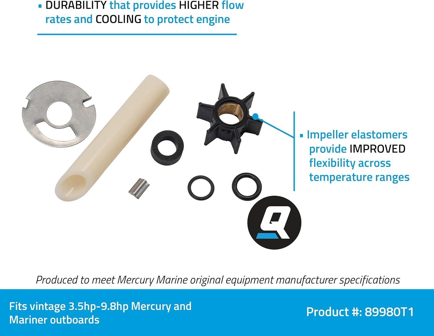 imageQuicksilver 89980T1 Water Pump Repair Kit for Vintage Mercury and Mariner Outboards