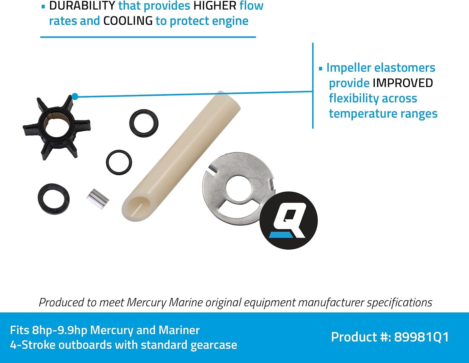 imageQuicksilver 89981Q1 Water Pump Repair Kit for Select Mercury and Mariner 899 Hp 4Stroke Outboards with Standard Gearcase