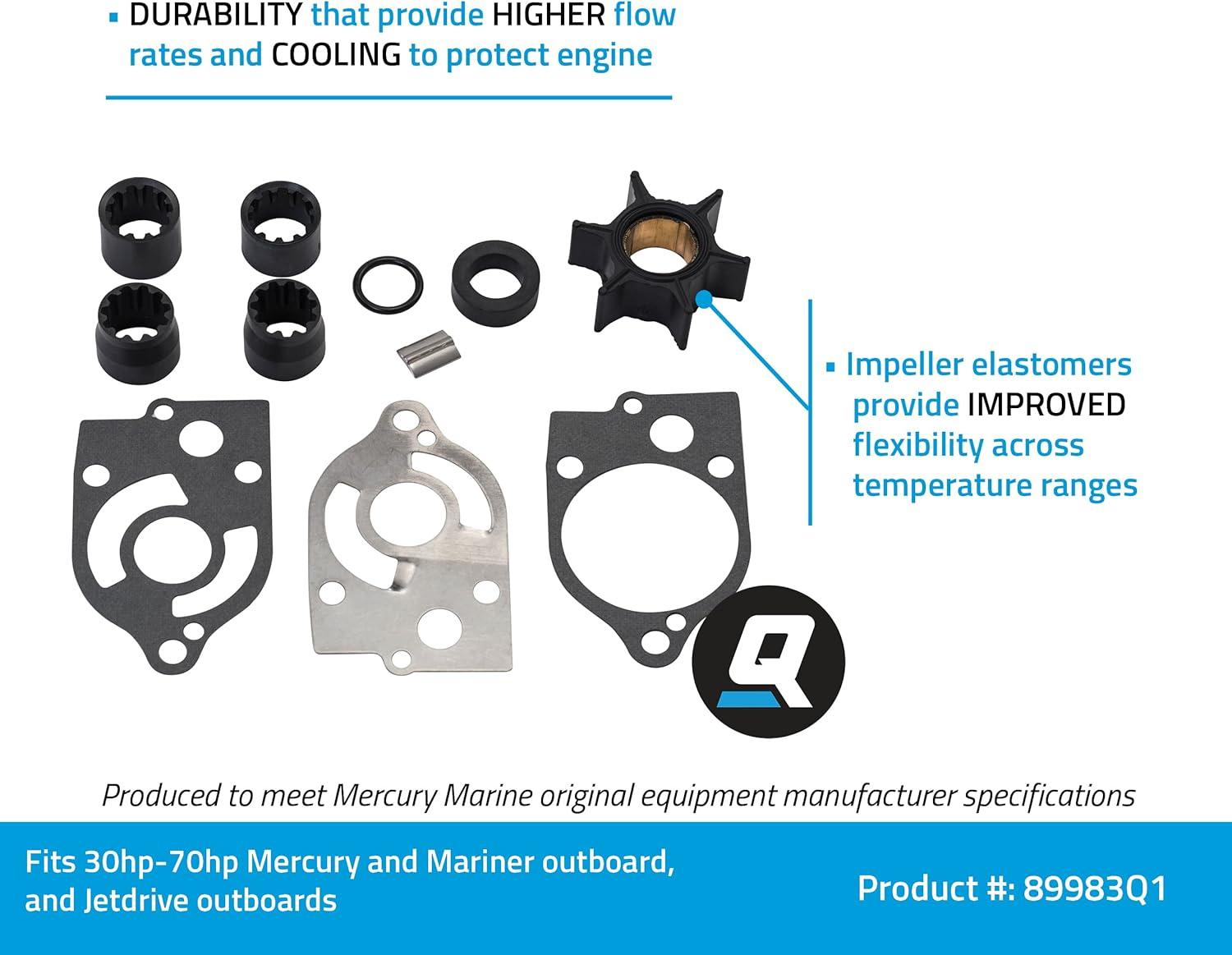 imageQuicksilver 89983Q1 Water Pump Repair Kit for Mercury and Mariner 3070 HP Outboards and Jet Drive Outboards