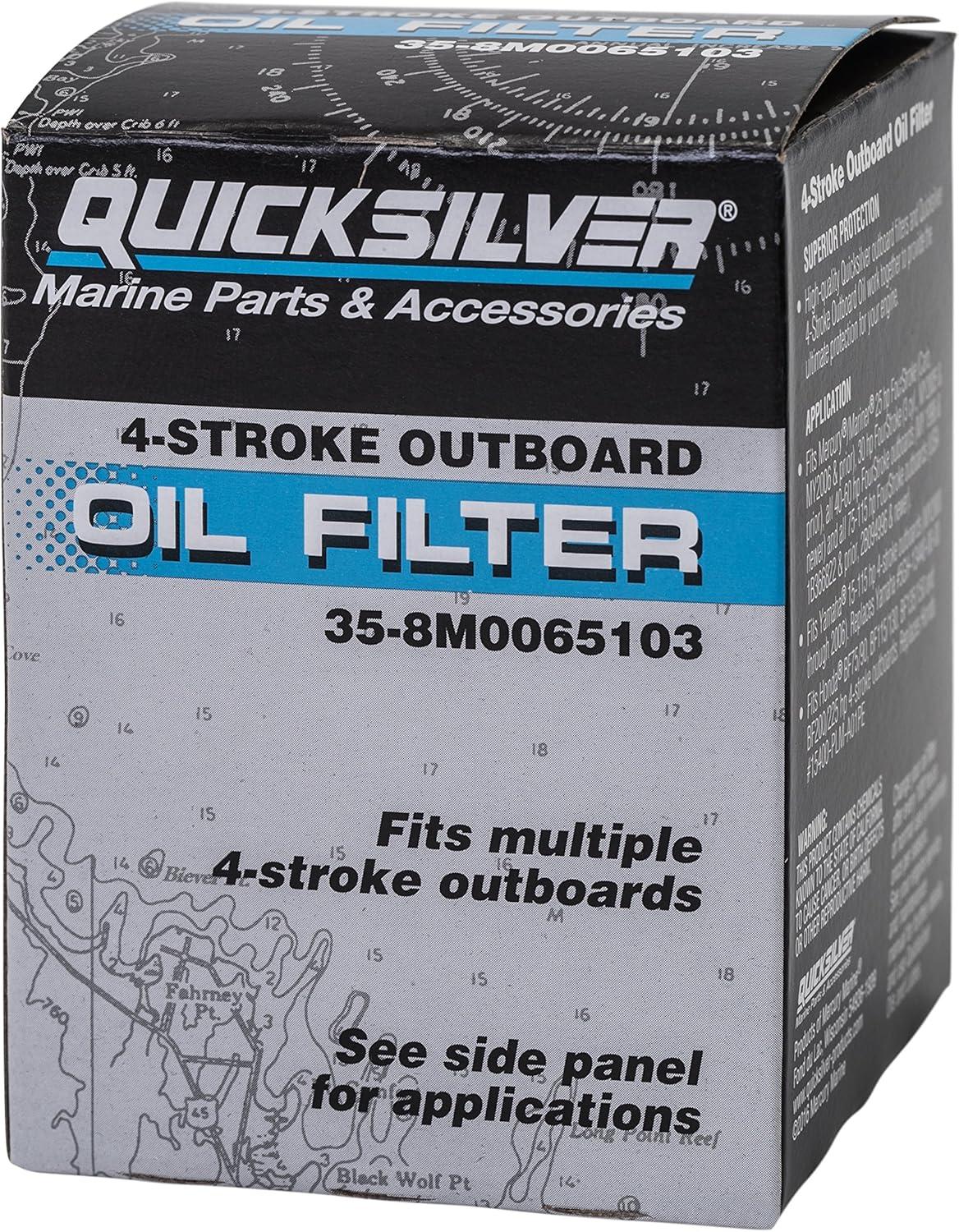 imageQuicksilver 8M0065103 Oil Filter for Mercury and Mariner 4Stroke Outboards 25115 Hp