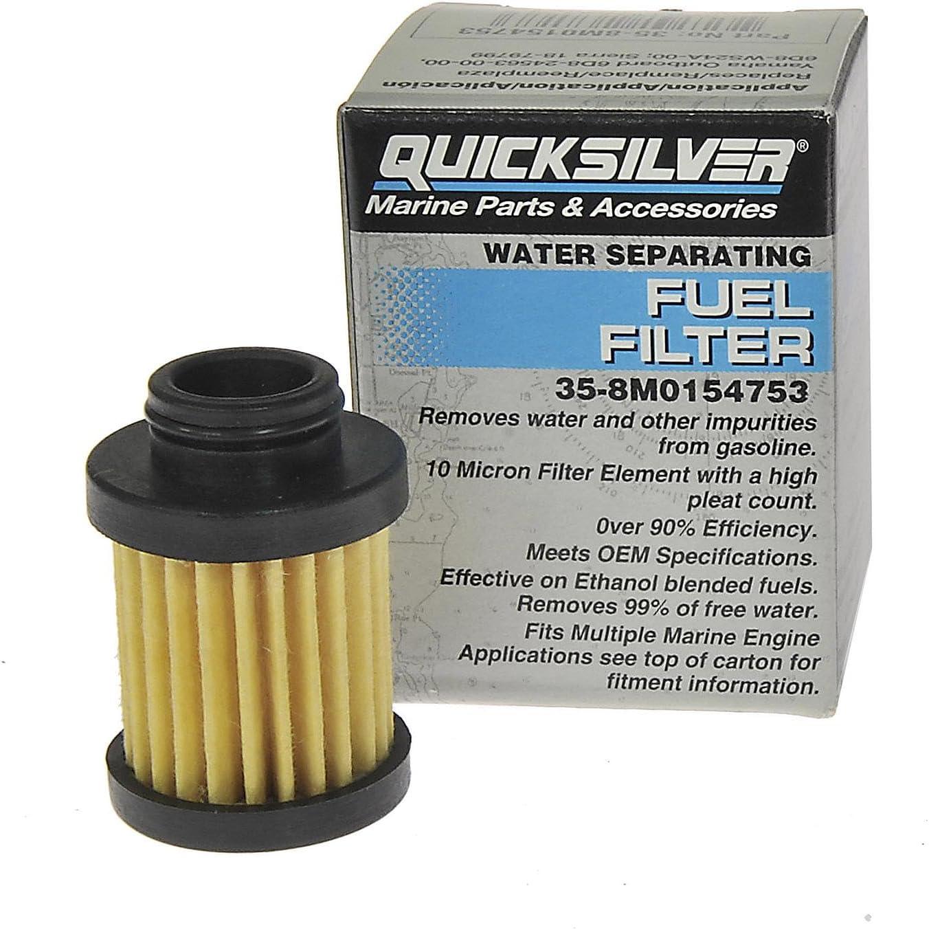 imageQuicksilver 8M0154753 Inline Water Separating Fuel Filter for Select Yamaha 20115hp Outboards