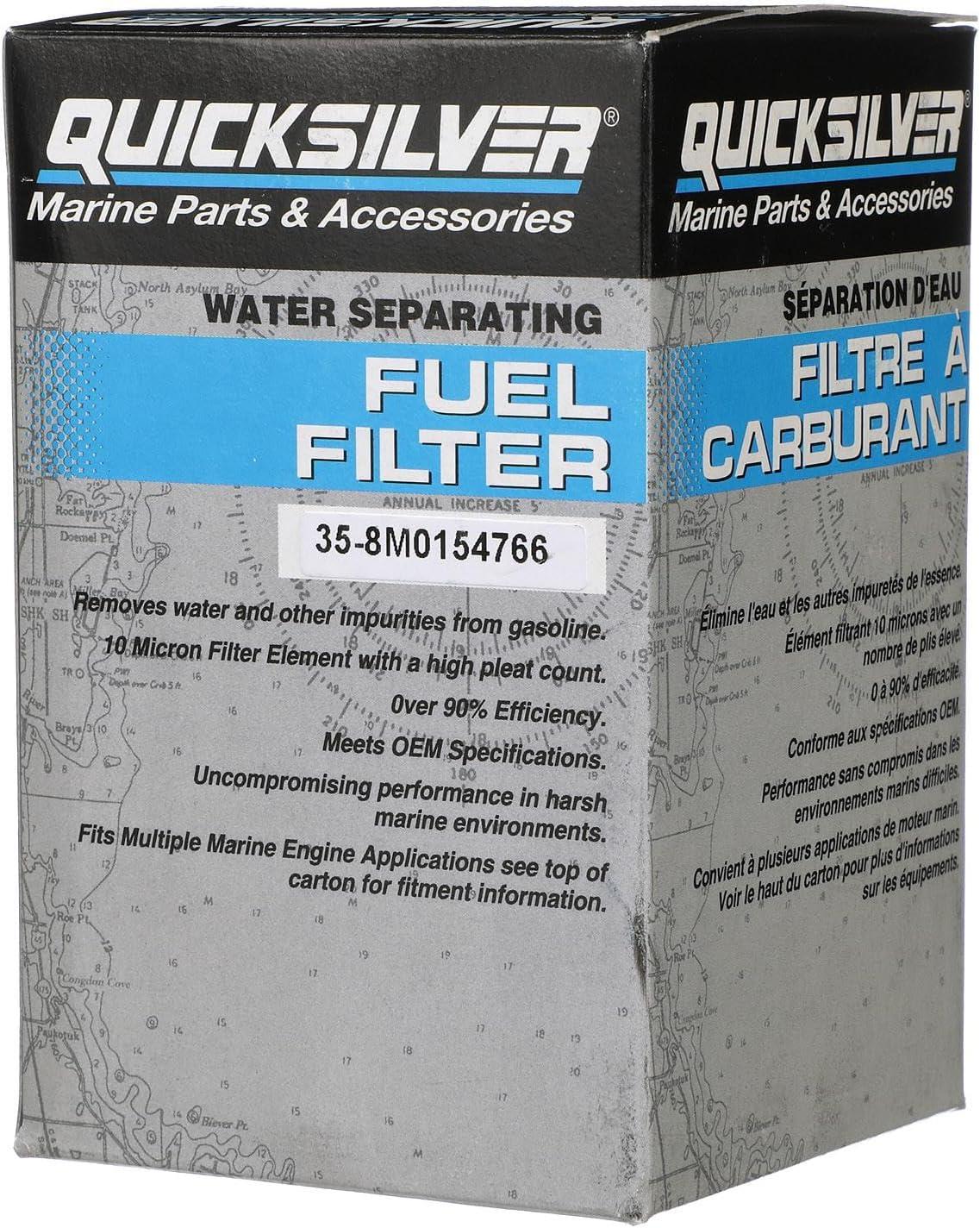 imageQuicksilver 8M0154766 Water Separating Fuel Filter for Select Yamaha 2Stroke ampamp 4Stroke Outboards