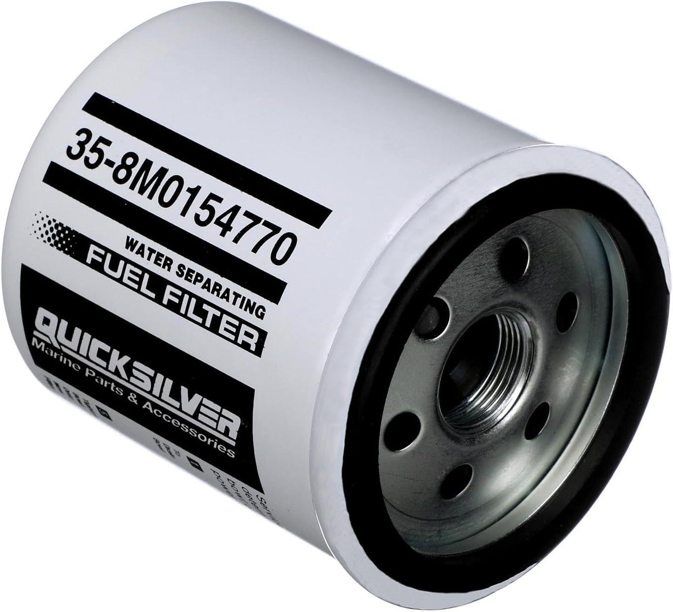 imageQuicksilver 8M0154770 Water Separating Fuel Filter for Select Volvo Penta Cobra EFI Johnson and Evinrude 100300hp Outboards
