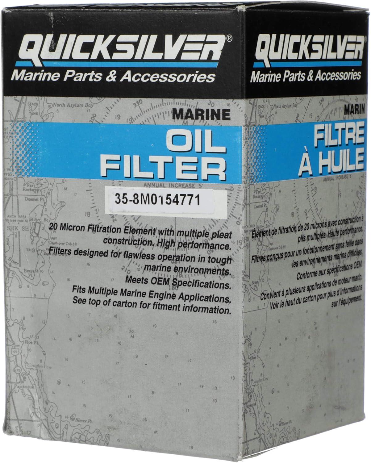 imageQuicksilver 8M0154771 20 Micron Oil Filter for Various Marine Engines