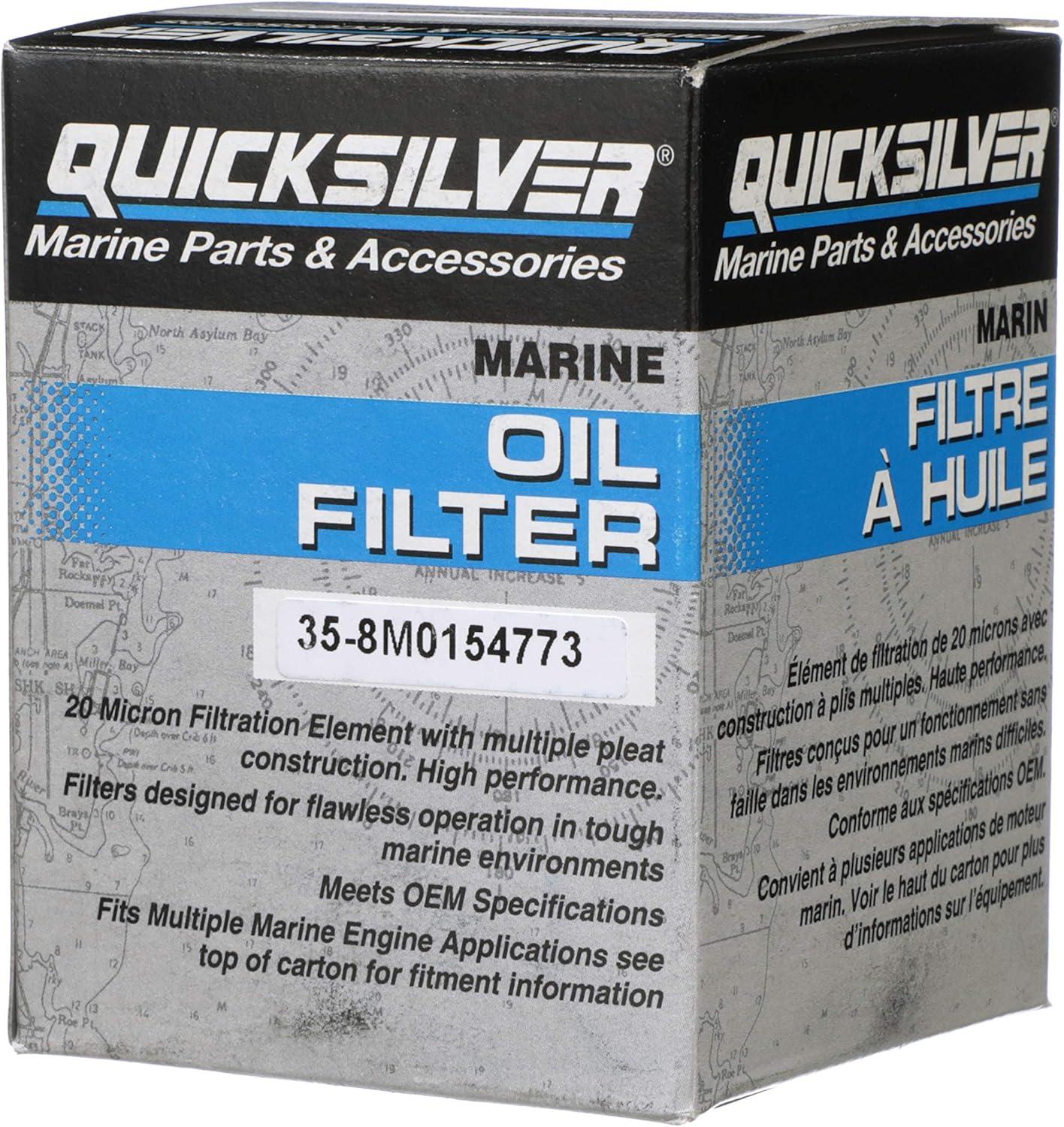 imageQuicksilver 8M0154773 20 Micron Oil Filter for Various Marine Engines