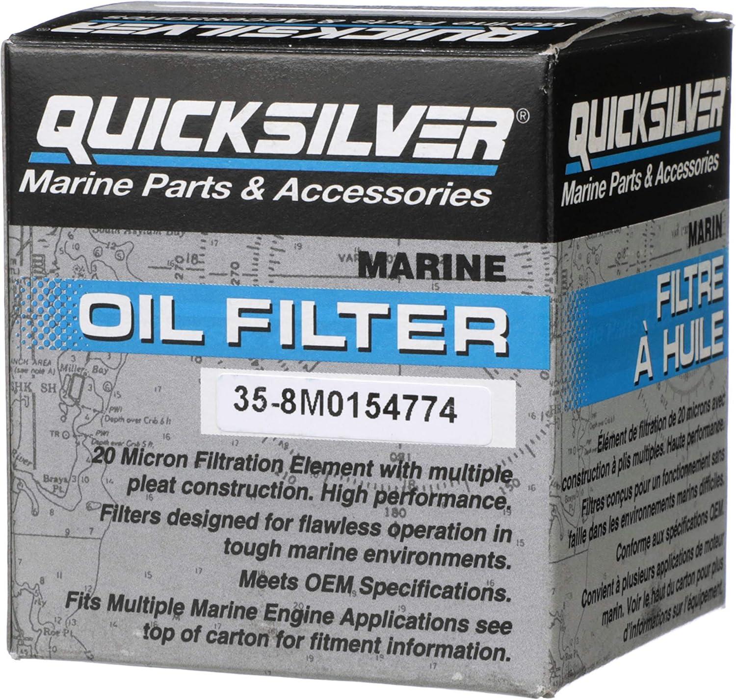 imageQuicksilver 8M0154774 20 Micron Oil Filter for Various Marine EnginesUnspecified