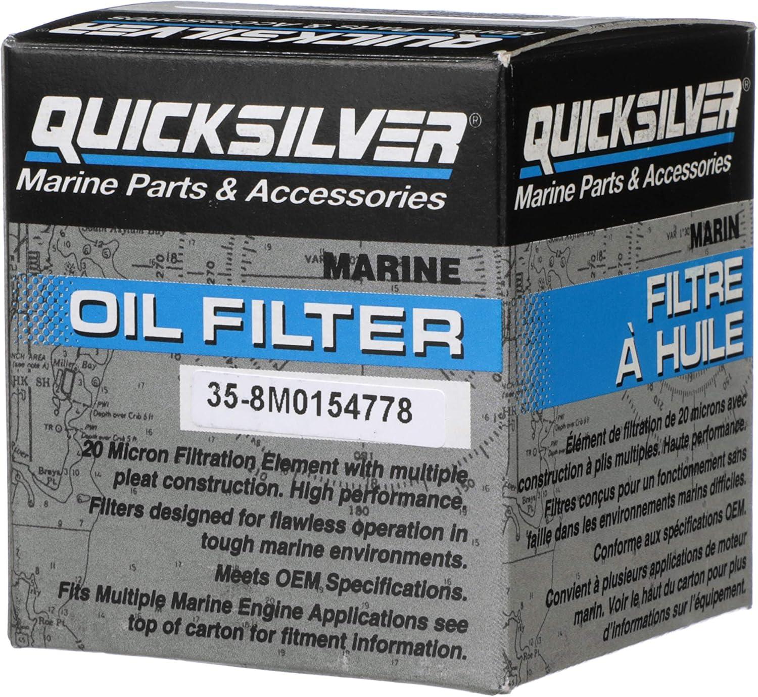 imageQuicksilver 8M0154778 20 Micron Oil Filter for Various Marine EnginesUnspecified