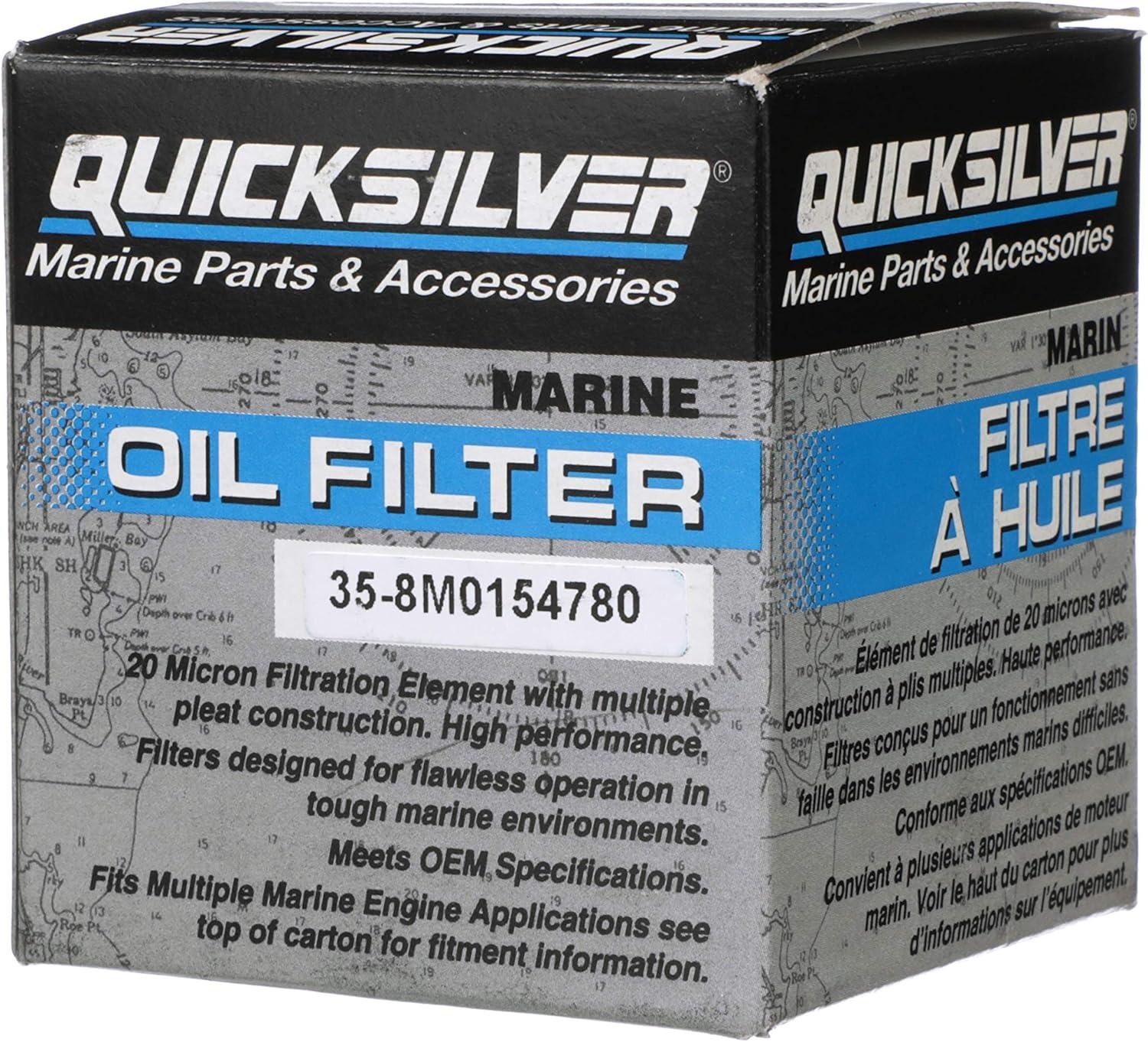 imageQuicksilver 8M0154780 20 Micron Oil Filter for Various Marine Engines