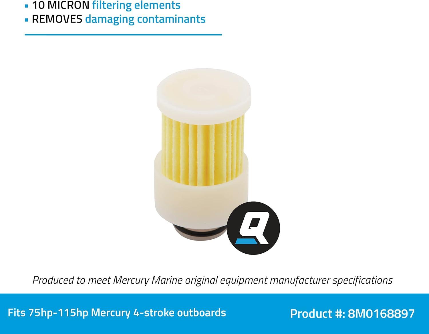 imageQuicksilver 8M0168897 Fuel Filter Kit for Select Mercury 4Stroke 75115hp Outboards