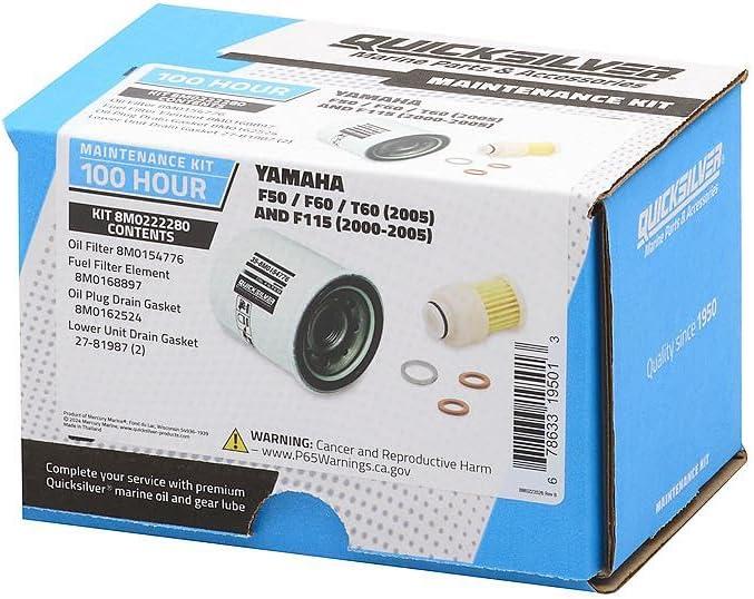 imageQuicksilver 8M0222280 100 Hour Maintenance Kit Yamaha F50F60T60 and F115
