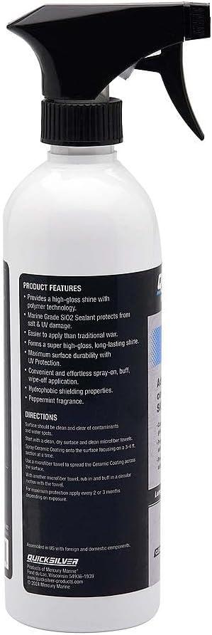 imageQuicksilver 8M0224418 Screen ampamp Glass Cleaner for Marine Electronics Windshields and Mirrors 8 ozCeramic Coating