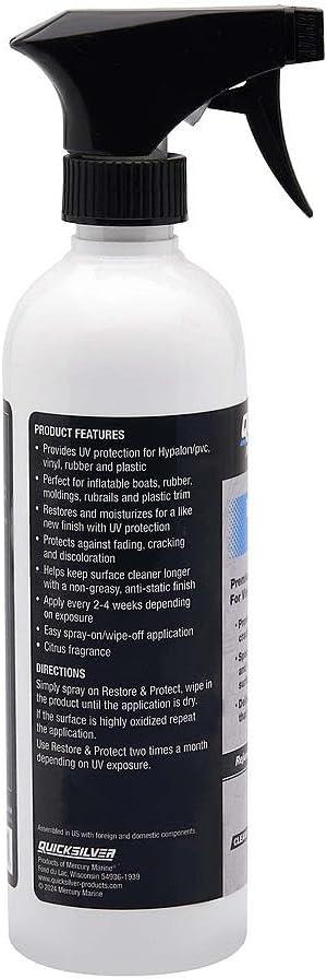imageQuicksilver 8M0224418 Screen ampamp Glass Cleaner for Marine Electronics Windshields and Mirrors 8 ozRestore  Protect