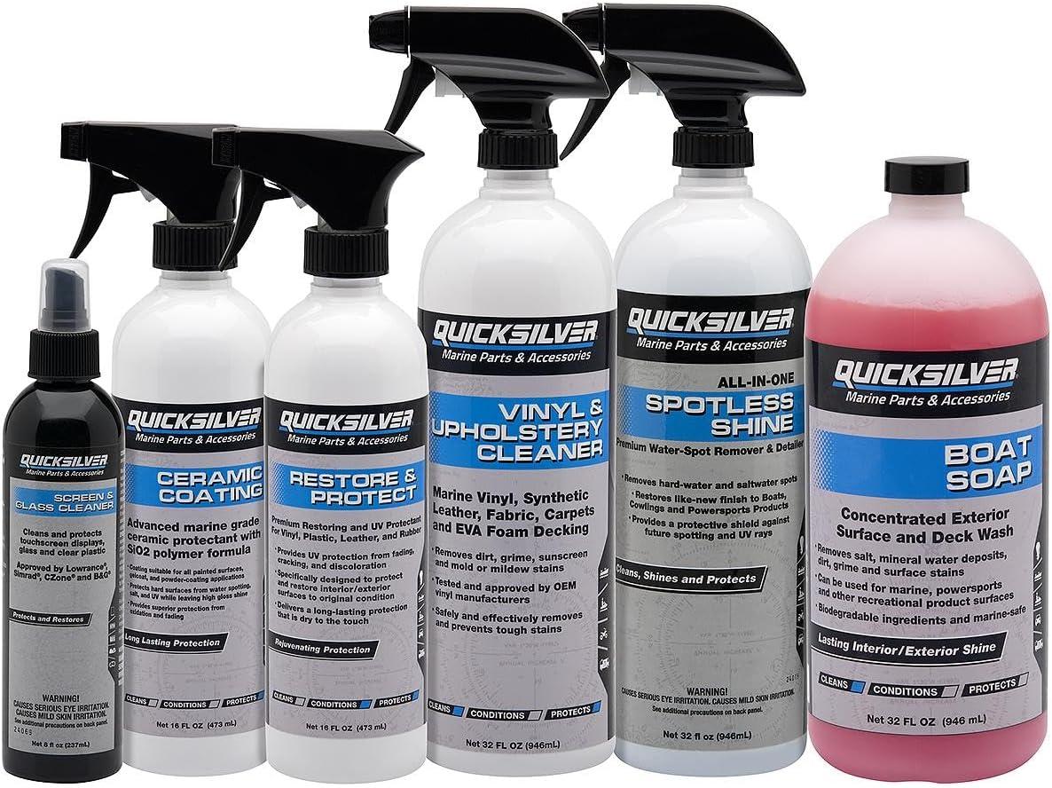 imageQuicksilver 8M0224418 Screen ampamp Glass Cleaner for Marine Electronics Windshields and Mirrors 8 ozScreen  Glass