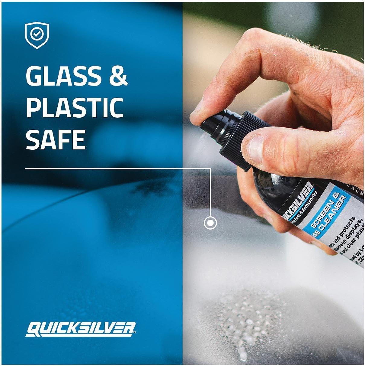 imageQuicksilver 8M0224418 Screen ampamp Glass Cleaner for Marine Electronics Windshields and Mirrors 8 ozScreen  Glass