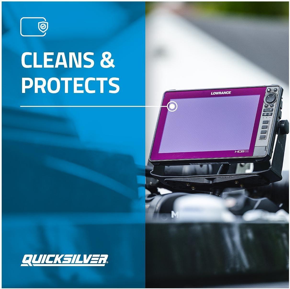 imageQuicksilver 8M0224418 Screen ampamp Glass Cleaner for Marine Electronics Windshields and Mirrors 8 ozScreen  Glass