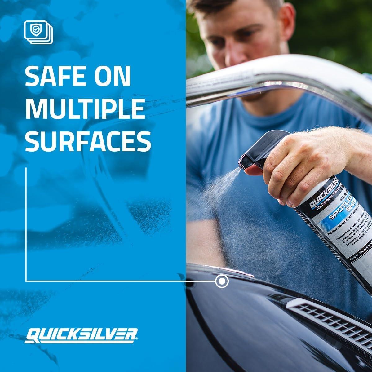 imageQuicksilver 8M0224418 Screen ampamp Glass Cleaner for Marine Electronics Windshields and Mirrors 8 ozSpotless Shine