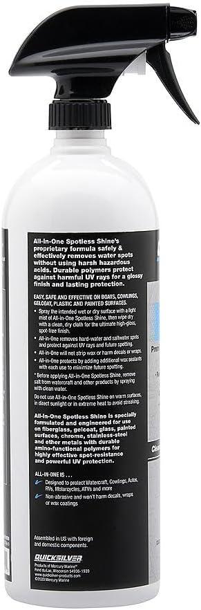 imageQuicksilver 8M0224418 Screen ampamp Glass Cleaner for Marine Electronics Windshields and Mirrors 8 ozSpotless Shine