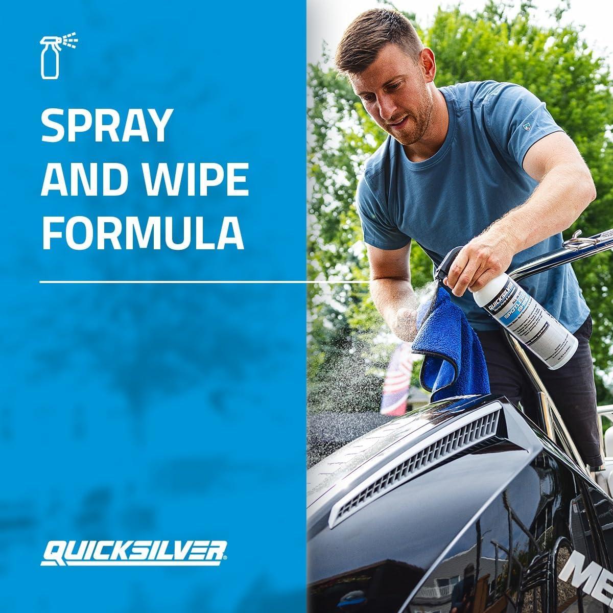 imageQuicksilver 8M0224418 Screen ampamp Glass Cleaner for Marine Electronics Windshields and Mirrors 8 ozSpotless Shine