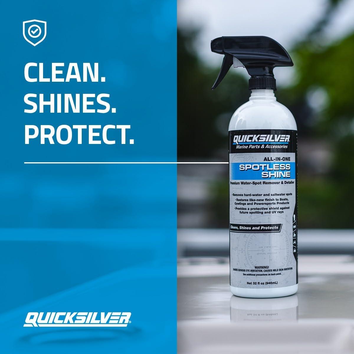 imageQuicksilver 8M0224418 Screen ampamp Glass Cleaner for Marine Electronics Windshields and Mirrors 8 ozSpotless Shine