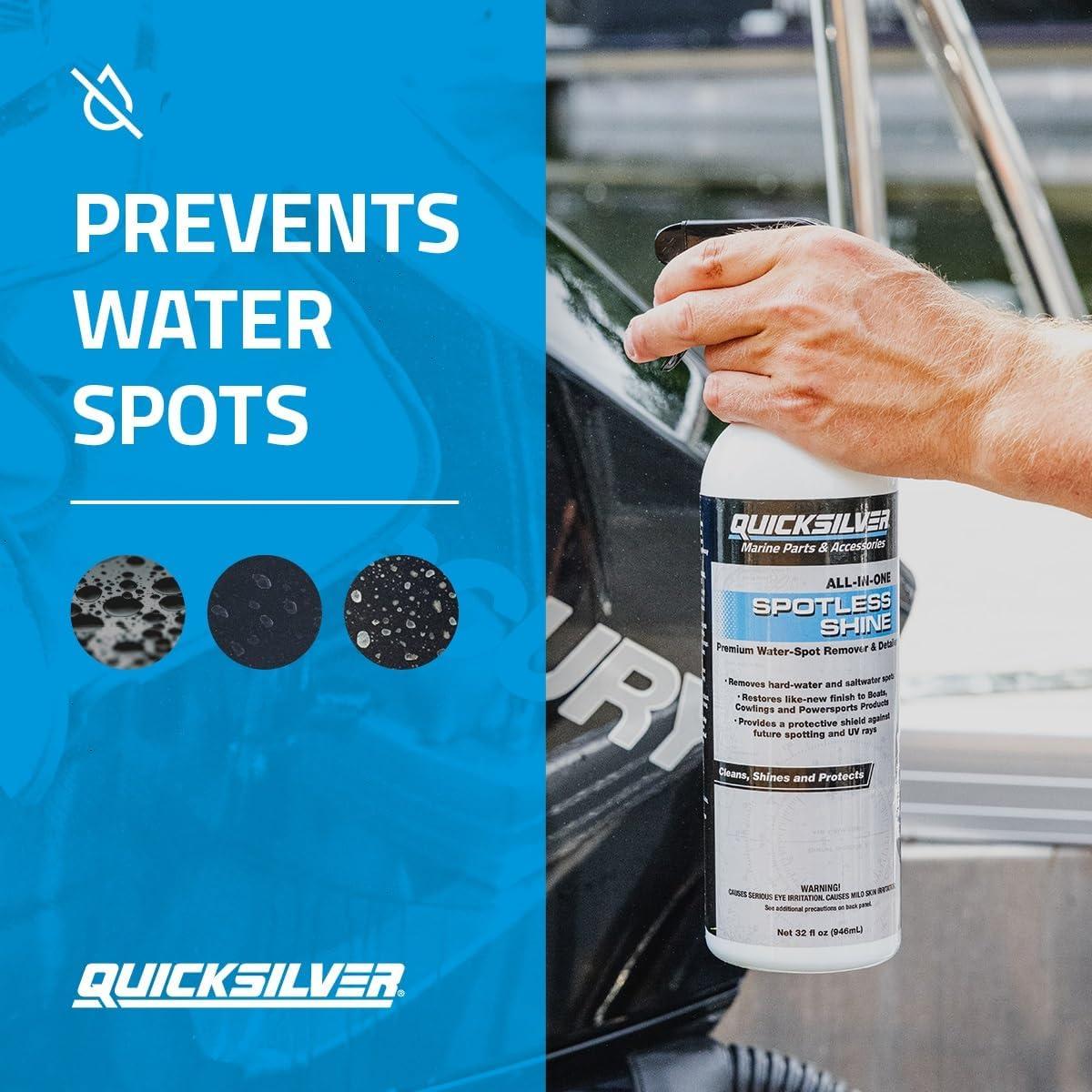 imageQuicksilver 8M0224418 Screen ampamp Glass Cleaner for Marine Electronics Windshields and Mirrors 8 ozSpotless Shine