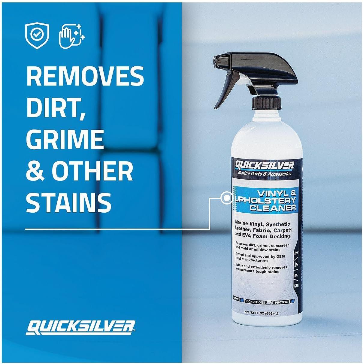 imageQuicksilver 8M0224418 Screen ampamp Glass Cleaner for Marine Electronics Windshields and Mirrors 8 ozVinyl  Upholstery