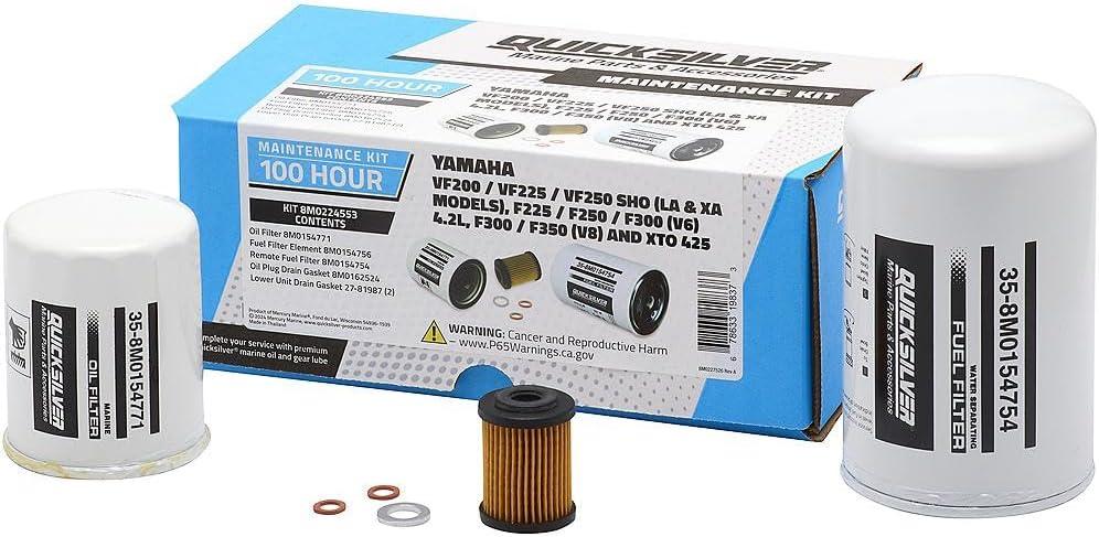 imageQuicksilver 8M0224553 100 Hour Maintenance Kit Yamaha Various 200350 and XTO 425