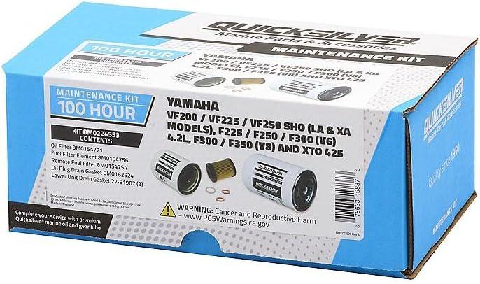 imageQuicksilver 8M0224553 100 Hour Maintenance Kit Yamaha Various 200350 and XTO 425
