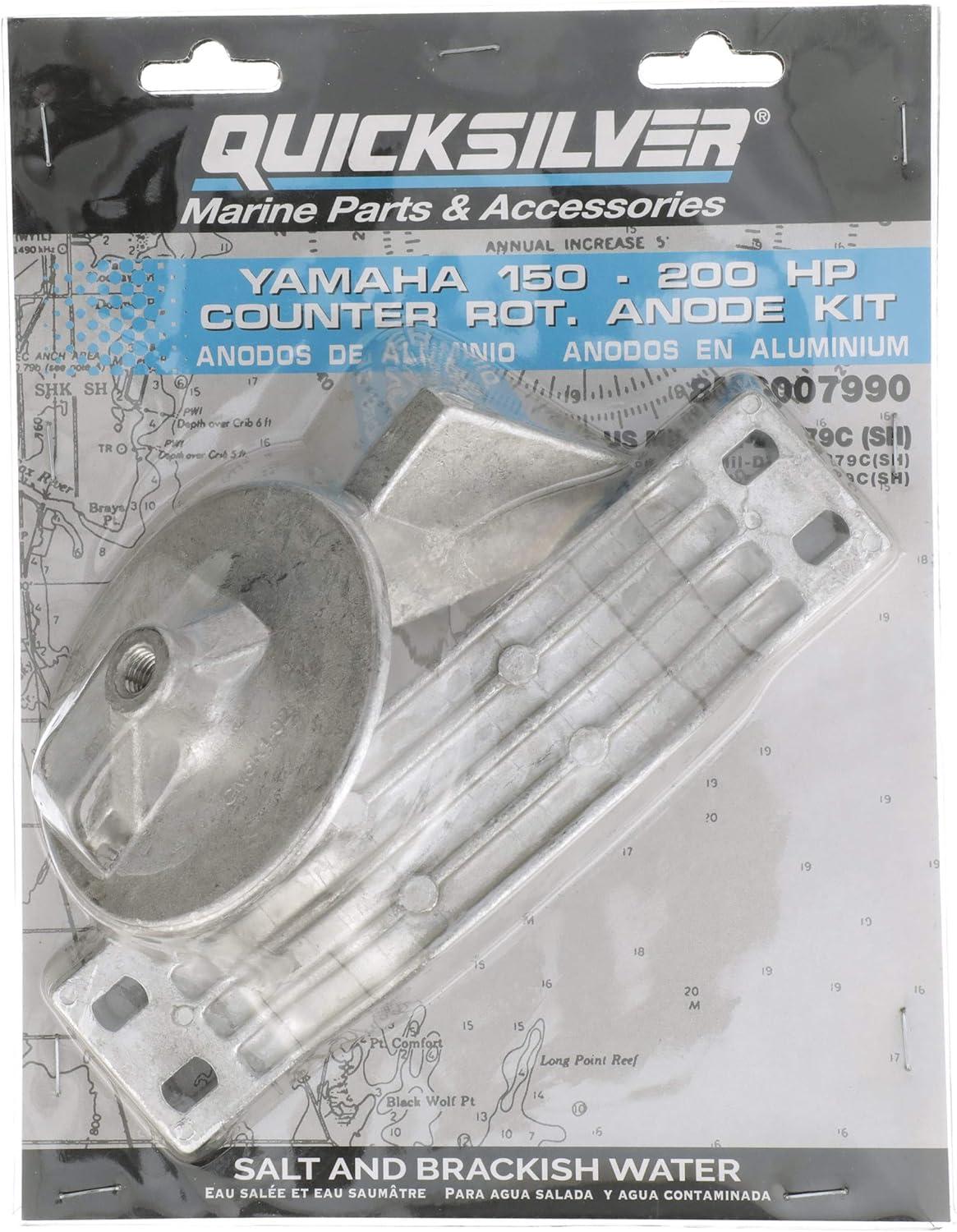 imageQuicksilver 8M6007990 Aluminum Anode Kit for Yamaha Counter Rotating 150 Hp Outboards