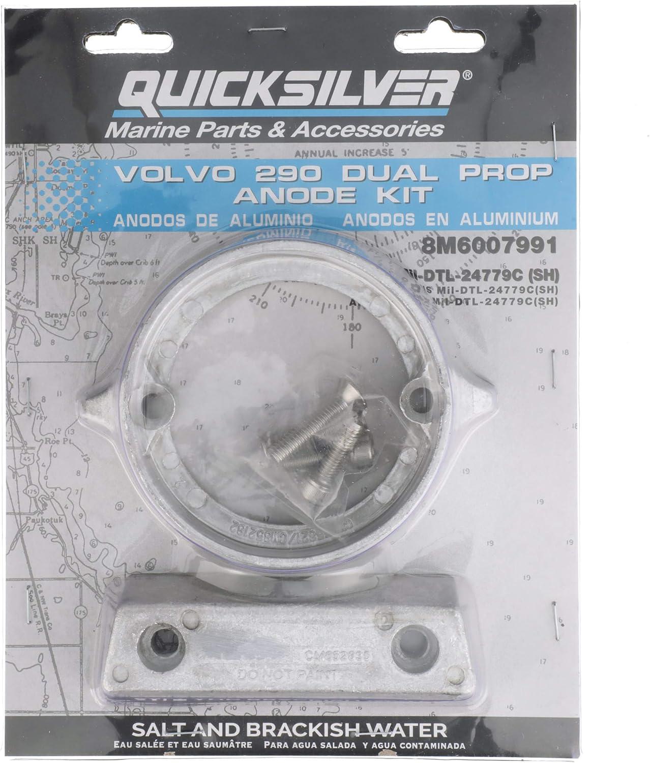 imageQuicksilver 8M6007991 Aluminum Anode Kit for Volvo 290 Duoprop Stern Drives
